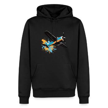 Modellflugzeug Pilot Flugzeug Hobby Design - Männer Premium Bio Hoodie - Schwarz - Vorne - Nico (187cm)