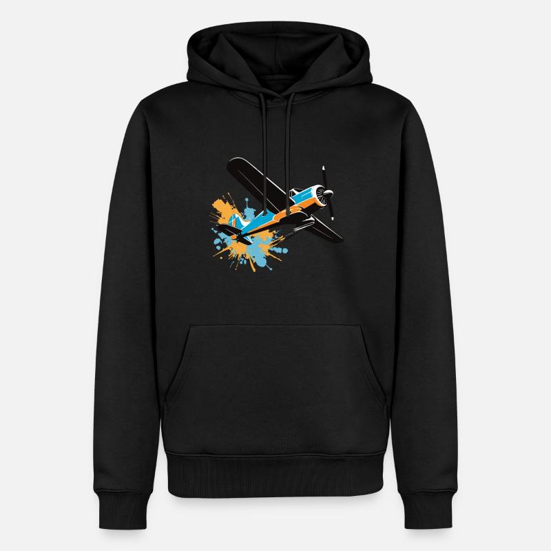Modellflugzeug Pilot Flugzeug Hobby Design - Männer Premium Bio Hoodie - Schwarz