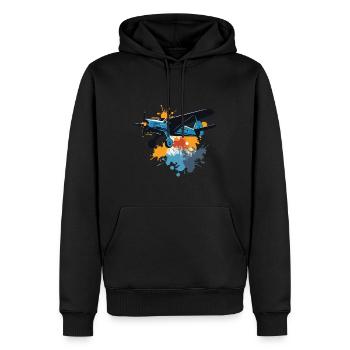 Modèle Avion Pilote Avion Hobby Design - Sweat à capuche Premium bio Homme - noir - Devant - Nico (187cm)