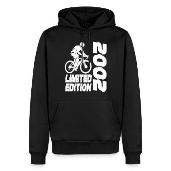 Édition limitée 2002 Vélo en édition limitée - Sweat à capuche Premium bio Homme - noir - Devant - Nico (187cm)