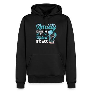 Sarcelle d’hiver SSPT Stress Trouble anxieux - Sweat à capuche Premium bio Homme - noir - Devant - Nico (187cm)