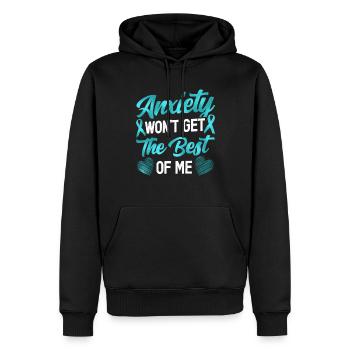Teal Ribbon PTSD Stress Angststörung - Männer Premium Bio Hoodie - Schwarz - Vorne - Nico (187cm)