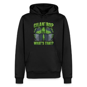 Coriander Day Coriander Hater Coriander - Men’s Premium Organic Hoodie - black - Front - Nico (187cm)