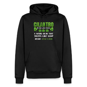 Coriander Day Coriander Hater Coriander - Men’s Premium Organic Hoodie - black - Front - Nico (187cm)