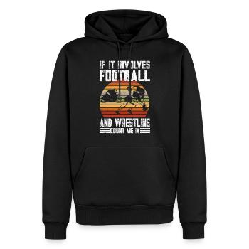 Funny Football And Wrestling Wrestler - Men’s Premium Organic Hoodie - black - Front - Nico (187cm)