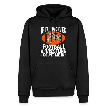 Funny Football And Wrestling Wrestler - Men’s Premium Organic Hoodie - black - Front - Nico (187cm)