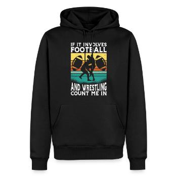 Funny Football And Wrestling Wrestler - Men’s Premium Organic Hoodie - black - Front - Nico (187cm)