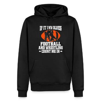 Funny Football And Wrestling Wrestler - Men’s Premium Organic Hoodie - black - Front - Nico (187cm)