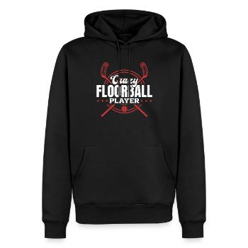 Joueur de floorball fou - Unihockey Floorball Playe - Sweat à capuche Premium bio Homme - noir - Devant - Nico (187cm)