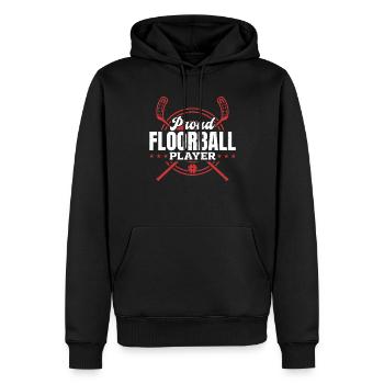 Fier joueur de floorball - Unihockey Floorball Playe - Sweat à capuche Premium bio Homme - noir - Devant - Nico (187cm)