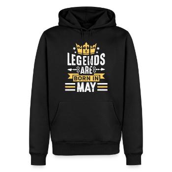 The legends are born in May birthday in May - Männer Premium Bio Hoodie - Schwarz - Vorne - Nico (187cm)
