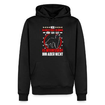 Kleiner Münsterländer hört sehr gut - Männer Premium Bio Hoodie - Schwarz - Vorne - Nico (187cm)