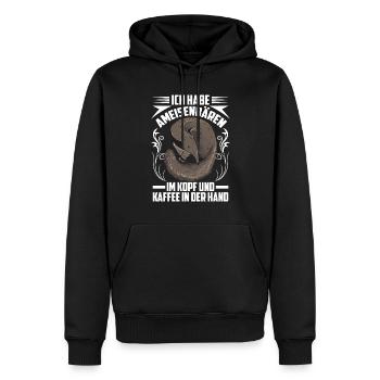 Fourmilier dans la tête Ours mangeur de fourmis - Sweat à capuche Premium bio Homme - noir - Devant - Nico (187cm)