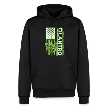 Coriander Day Coriander Hater Coriander - Men’s Premium Organic Hoodie - black - Front - Nico (187cm)