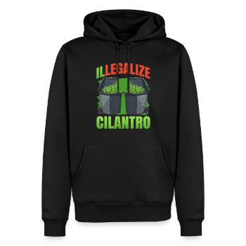 Coriander Day Coriander Hater Coriander - Men’s Premium Organic Hoodie - black - Front - Nico (187cm)