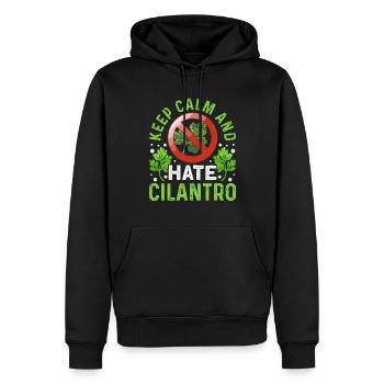 Coriander Day Coriander Hater Coriander - Men’s Premium Organic Hoodie - black - Front - Nico (187cm)