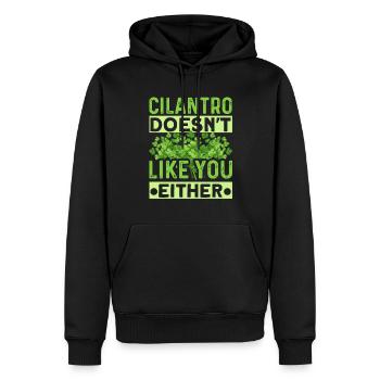Coriander Day Coriander Hater Coriander - Men’s Premium Organic Hoodie - black - Front - Nico (187cm)