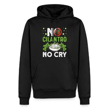 Coriander Day Coriander Hater Coriander - Men’s Premium Organic Hoodie - black - Front - Nico (187cm)