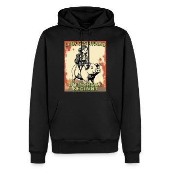 PIG GIRL SCHOOL STARTS - Men’s Premium Organic Hoodie - black - Front - Nico (187cm)
