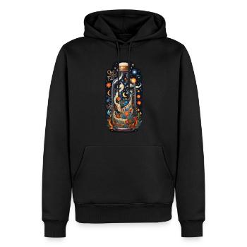 Espace floral dans l’esthétique de style bohème bouteille - Sweat à capuche Premium bio Homme - noir - Devant - Nico (187cm)