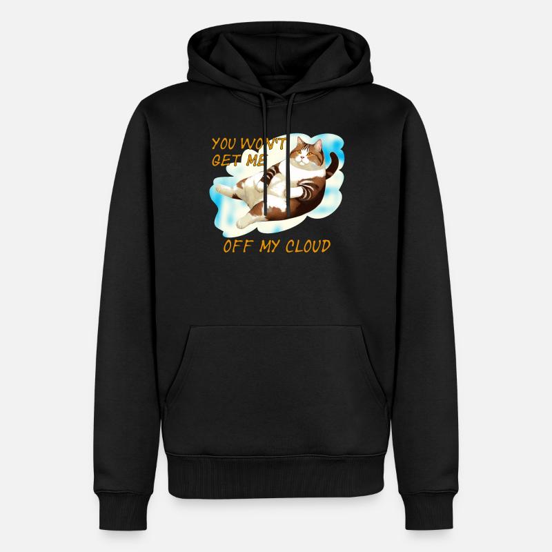 CHAT MON NUAGE - Sweat à capuche Premium bio Homme - noir