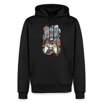 Abstrakte Kunst Ästhetische Gaming Streetwear - Männer Premium Bio Hoodie - Schwarz - Vorne - Nico (187cm)