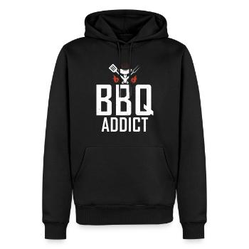 Grillades Barbecue Grillades - Sweat à capuche Premium bio Homme - noir - Devant - Nico (187cm)