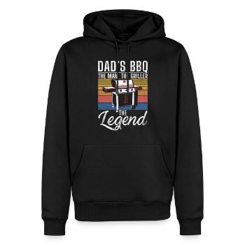 Grillades Barbecue Grillades - Sweat à capuche Premium bio Homme - noir - Devant - Nico (187cm)