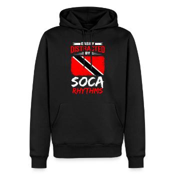 Soca Dance Trinité-et-Tobago - Sweat à capuche Premium bio Homme - noir - Devant - Nico (187cm)