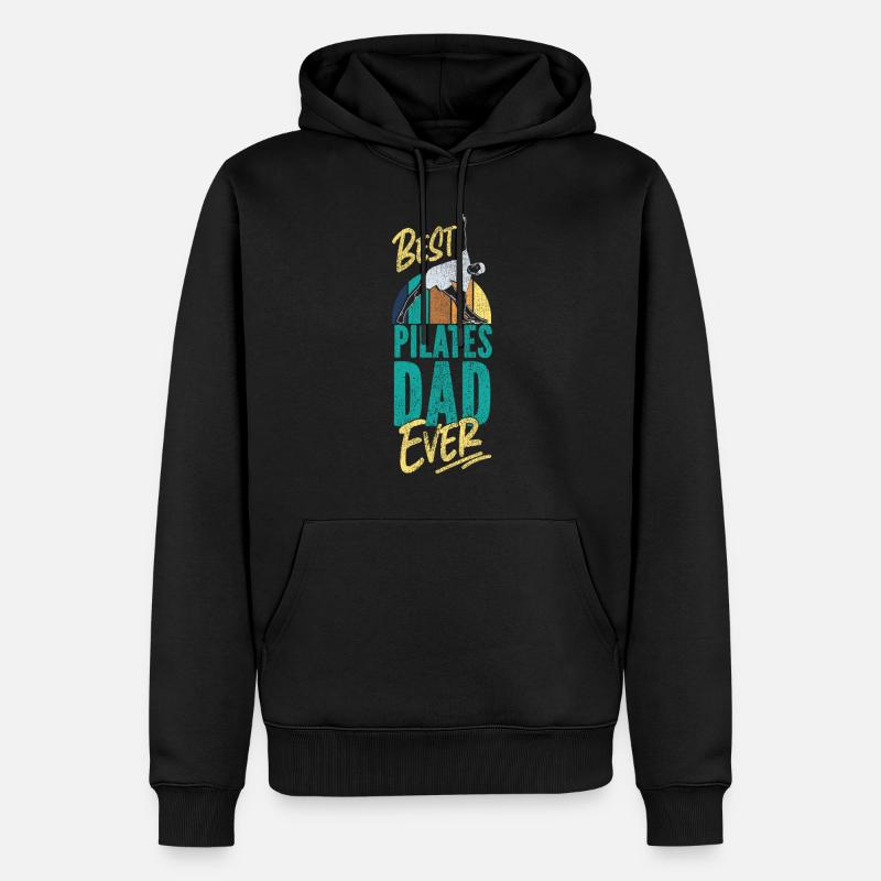 Pilates Instructor Teacher Dad - Männer Premium Bio Hoodie - Schwarz