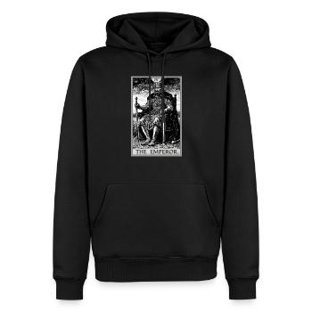 Carte de tarot L’Empereur Le Souverain - Sweat à capuche Premium bio Homme - noir - Devant - Nico (187cm)