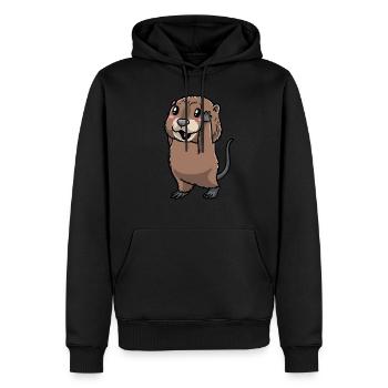 Niedliche Bisamratte - Männer Premium Bio Hoodie - Schwarz - Vorne - Nico (187cm)