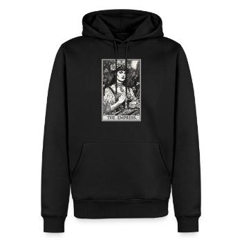 Carte de Tarot L’Impératrice Le Souverain - Sweat à capuche Premium bio Homme - noir - Devant - Nico (187cm)