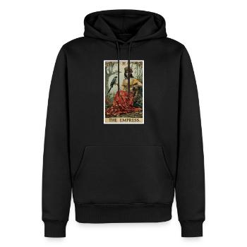 Carte de Tarot L’Impératrice Le Souverain - Sweat à capuche Premium bio Homme - noir - Devant - Nico (187cm)