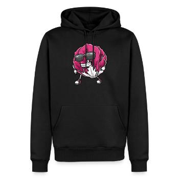 Tanzende Litschi Mit Sonnenbrille Litschis - Männer Premium Bio Hoodie - Schwarz - Vorne - Nico (187cm)
