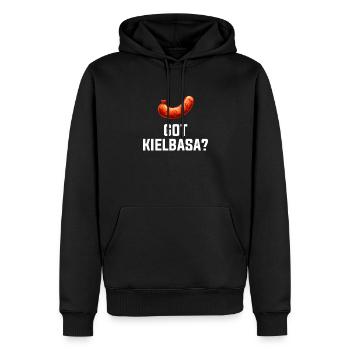 Got Kielbasa, Pologne Cuisine polonaise Kielbasa - Sweat à capuche Premium bio Homme - noir - Devant - Nico (187cm)