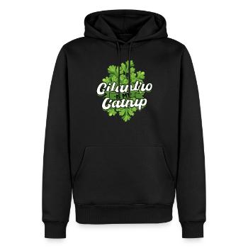 Amoureux de la coriandre La coriandre est mon herbe à chat - Sweat à capuche Premium bio Homme - noir - Devant - Nico (187cm)