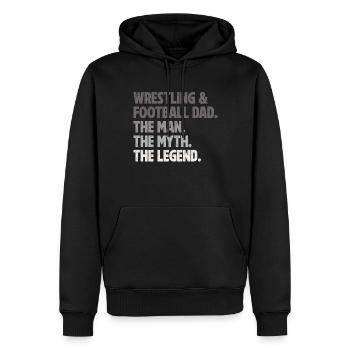 J’ai deux titres : Wrestling Dad et Football Dad - Sweat à capuche Premium bio Homme - noir - Devant - Nico (187cm)