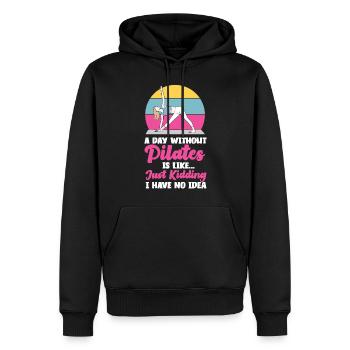 Instructeur de Pilates Professeur Retro A - Sweat à capuche Premium bio Homme - noir - Devant - Nico (187cm)
