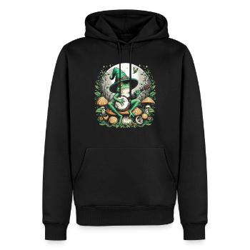 Cottagecore Aesthetic Frog - Men’s Premium Organic Hoodie - black - Front - Nico (187cm)