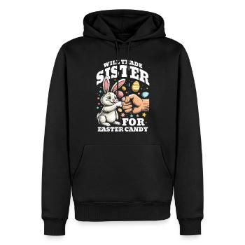 Échangera sa sœur contre des bonbons de Pâques - Sweat à capuche Premium bio Homme - noir - Devant - Nico (187cm)