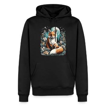 Cottagecore Aesthetic Fox - Men’s Premium Organic Hoodie - black - Front - Nico (187cm)