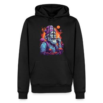 Couleurs vives champignons de la forêt musique Festival Art - Sweat à capuche Premium bio Homme - noir - Devant - Nico (187cm)