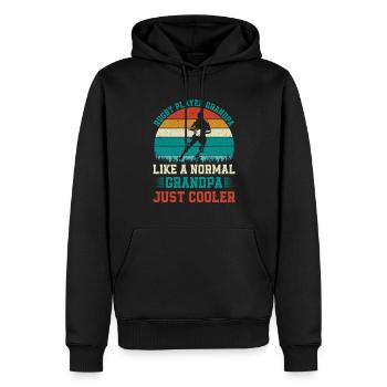 Rugby Player Grandpa like a normal Dad just cooler - Men’s Premium Organic Hoodie - black - Front - Nico (187cm)