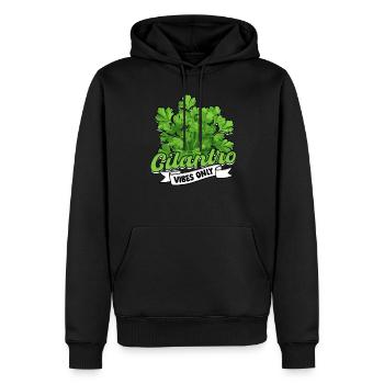 Koriander Liebhaber Cilantro Vibes Only - Männer Premium Bio Hoodie - Schwarz - Vorne - Nico (187cm)