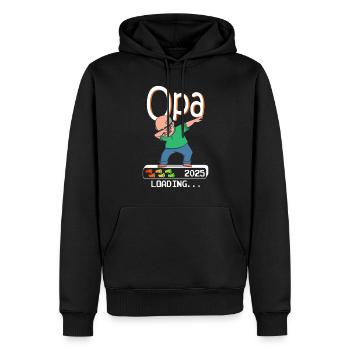 Werdender Opa 2025 loading zukünftiger Großvater - Männer Premium Bio Hoodie - Schwarz - Vorne - Nico (187cm)