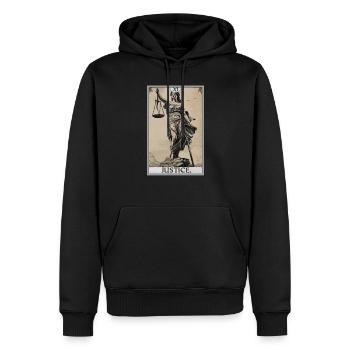 Tarotkarten Tarotkarte Justice Gerechtigkeit - Männer Premium Bio Hoodie - Schwarz - Vorne - Nico (187cm)