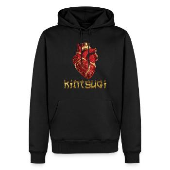 Kintsugi Kintsukuroi Japon imparfait - Sweat à capuche Premium bio Homme - noir - Devant - Nico (187cm)