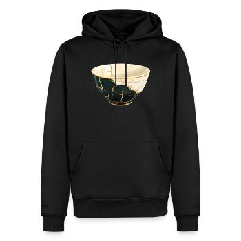 Kintsugi Kintsukuroi Japon imparfait - Sweat à capuche Premium bio Homme - noir - Devant - Nico (187cm)