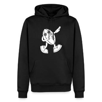 Ballon de football drôle masculin - Rugby masculin drôle - Sweat à capuche Premium bio Homme - noir - Devant - Nico (187cm)